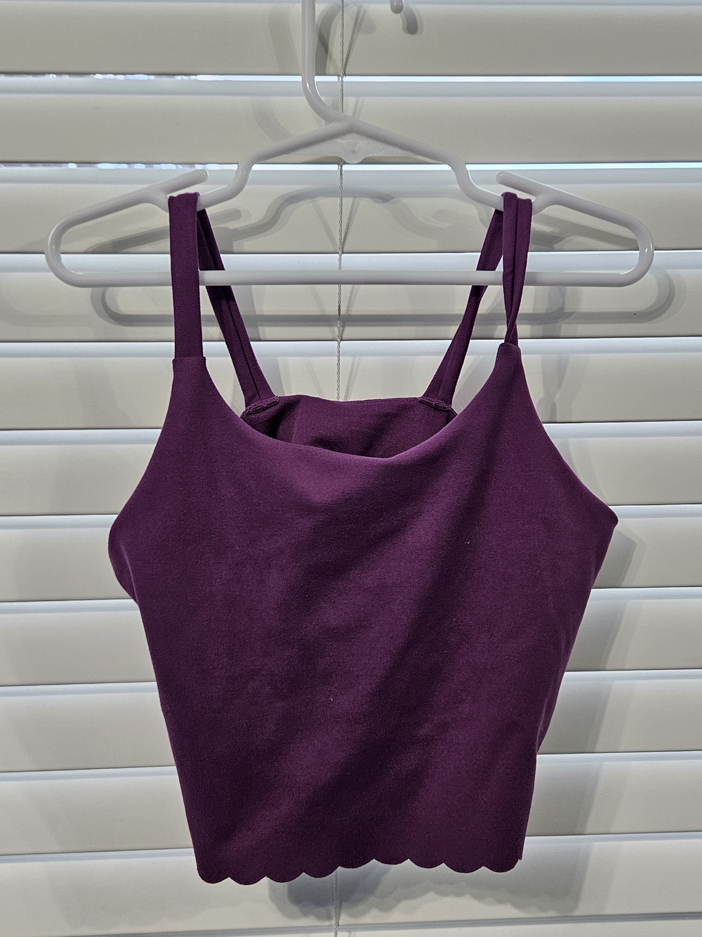 Girls' Scalloped Hem Tank Top - Plum